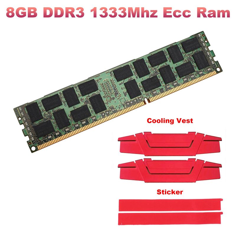 8GB DDR3 1333MHZ Ecc Memory Ram+Cooling Vest PC3L-10600R