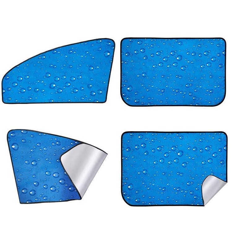 4 PCS Single-Layer Sun Protection Magnetic Car Curtain Blue Right