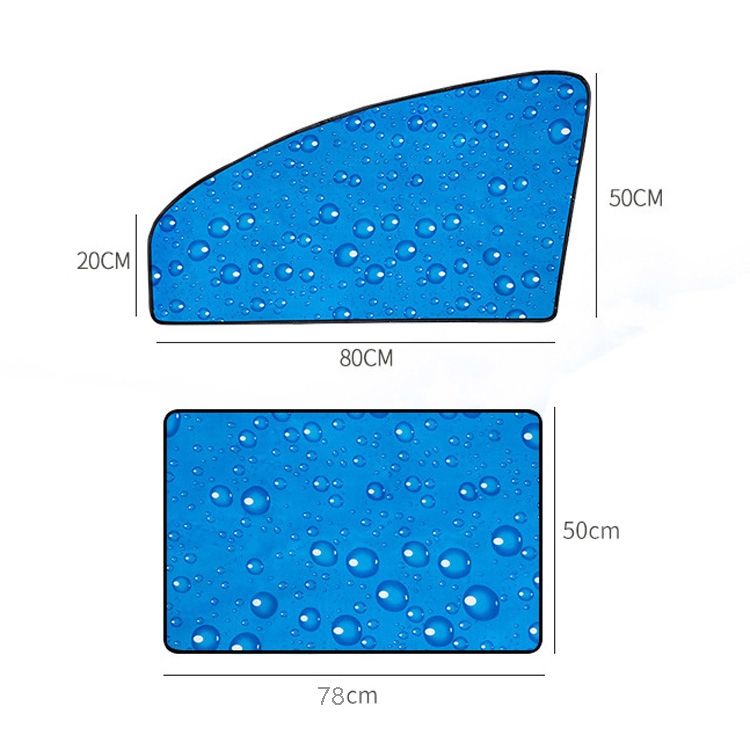 4 PCS Single-Layer Sun Protection Magnetic Car Curtain Blue Right
