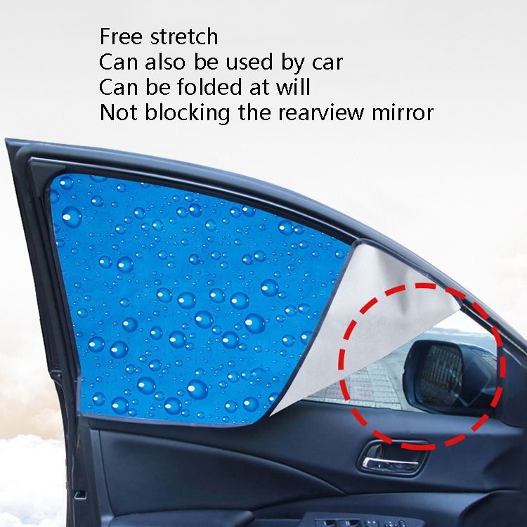 4 PCS Single-Layer Sun Protection Magnetic Car Curtain Blue Right