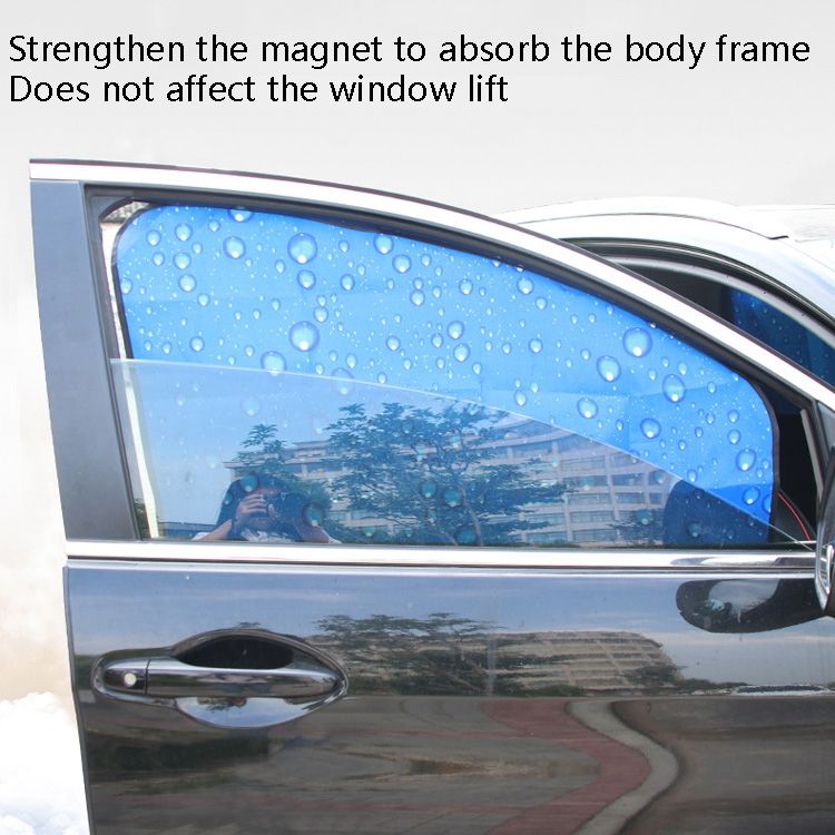 4 PCS Single-Layer Sun Protection Magnetic Car Curtain Blue Right