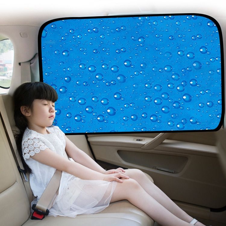 4 PCS Single-Layer Sun Protection Magnetic Car Curtain Blue Right