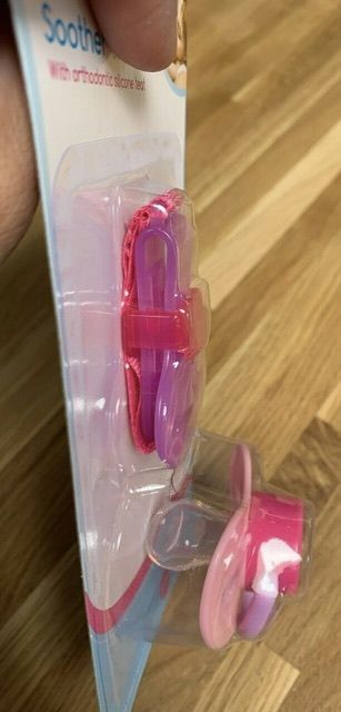 Soother And Holder Set Pink/Pink 0m+
