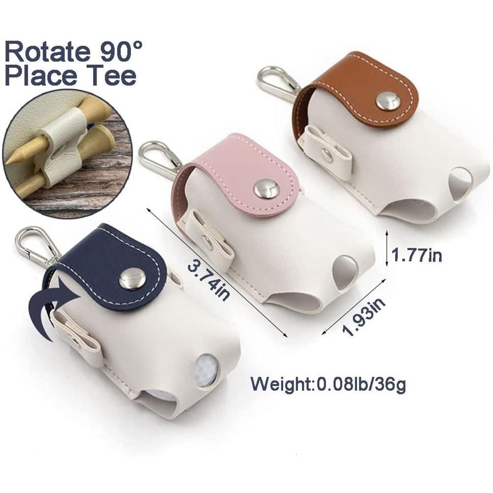 Golf Ball Leather Pouch Golf Ball PU Pocket Ball Holder