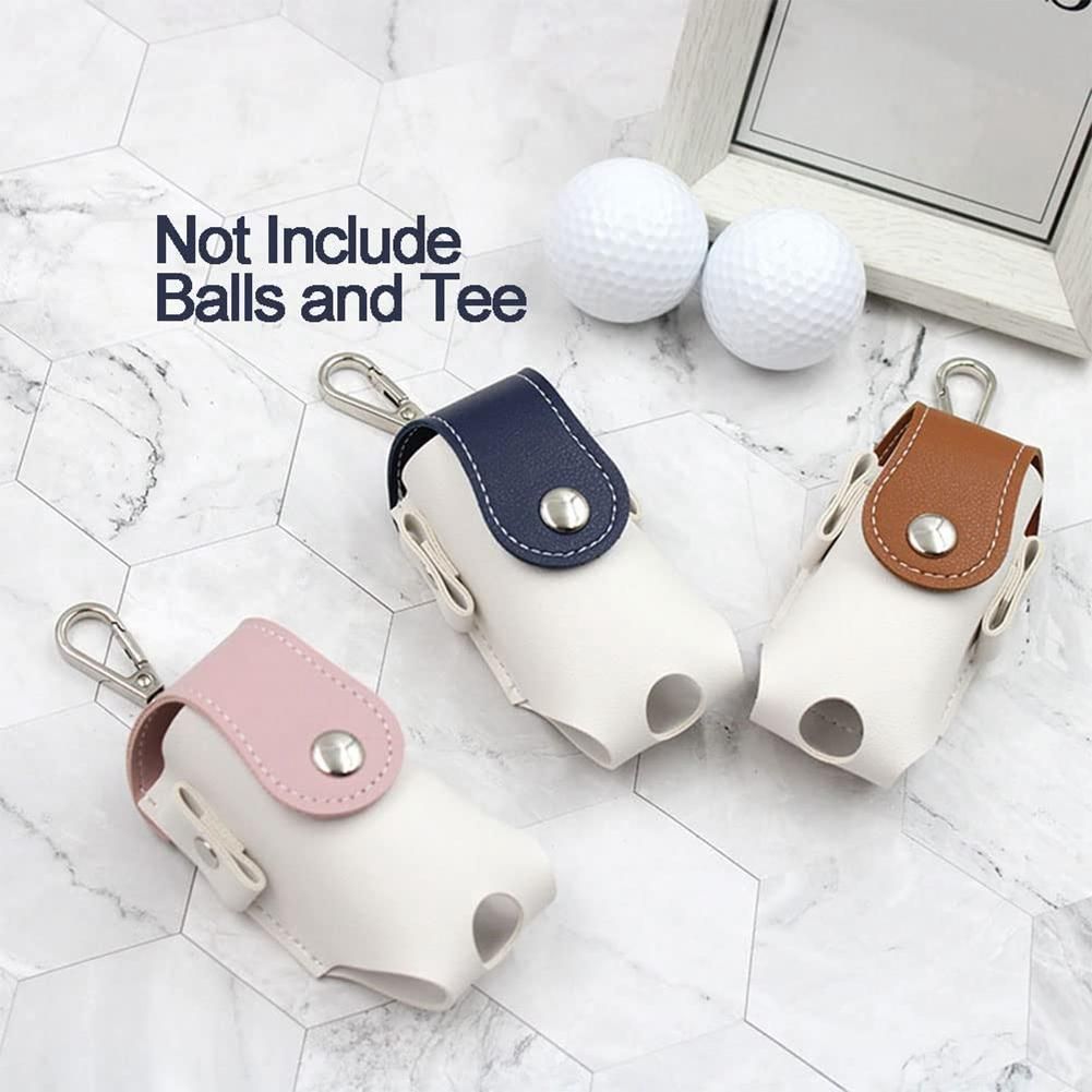 Golf Ball Leather Pouch Golf Ball PU Pocket Ball Holder