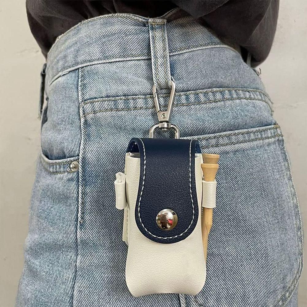 Golf Ball Leather Pouch Golf Ball PU Pocket Ball Holder