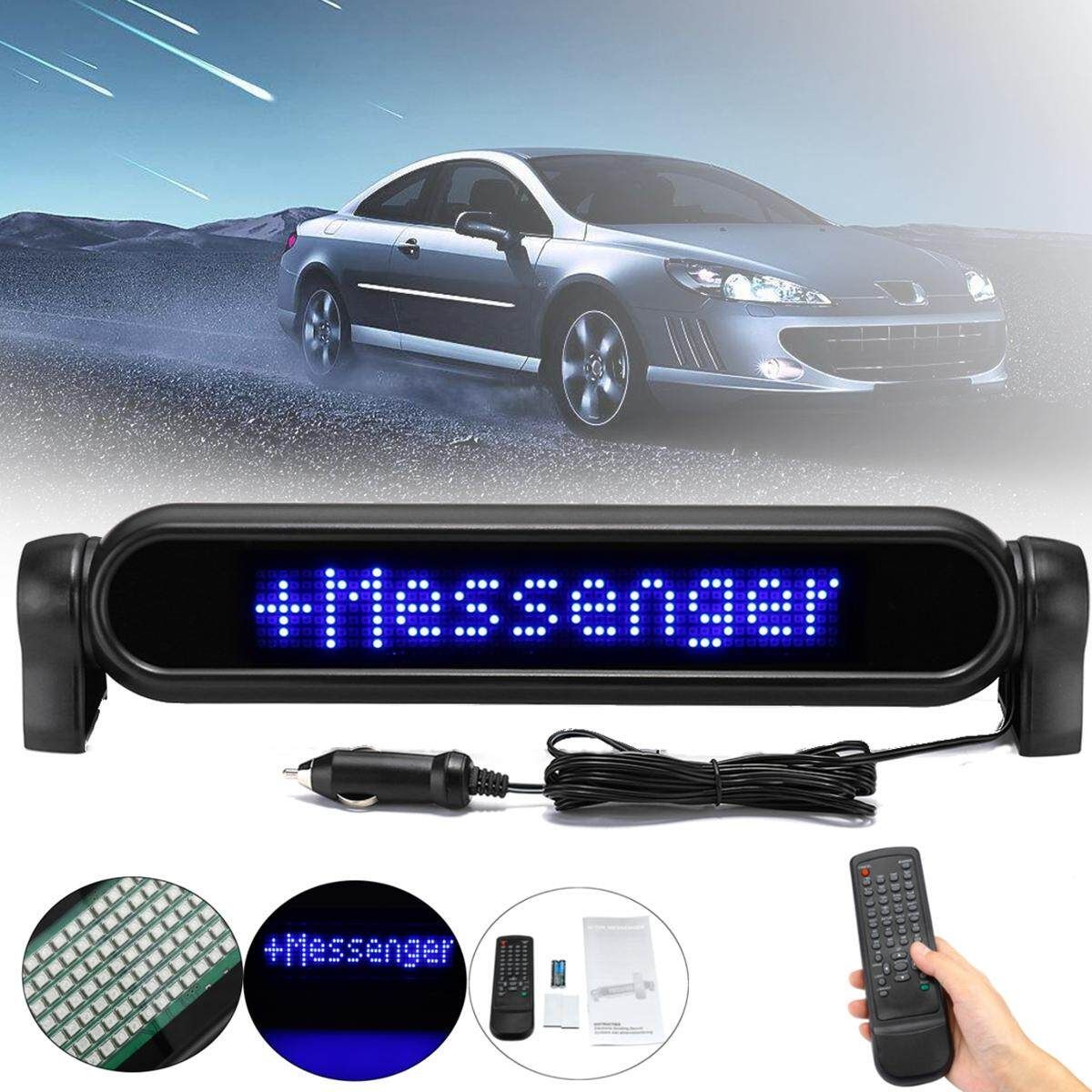 12V Car Electronic Scrolling Message LED Display Programmable Advertising Message Car Rear Window Moving Sign Blue Blue