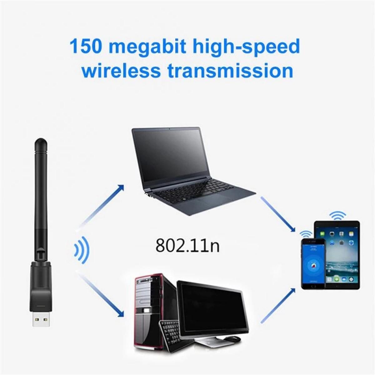 150Mbps 2.4G Ralink-RT8188 Wireless Network Card USB 2DBi WiFi