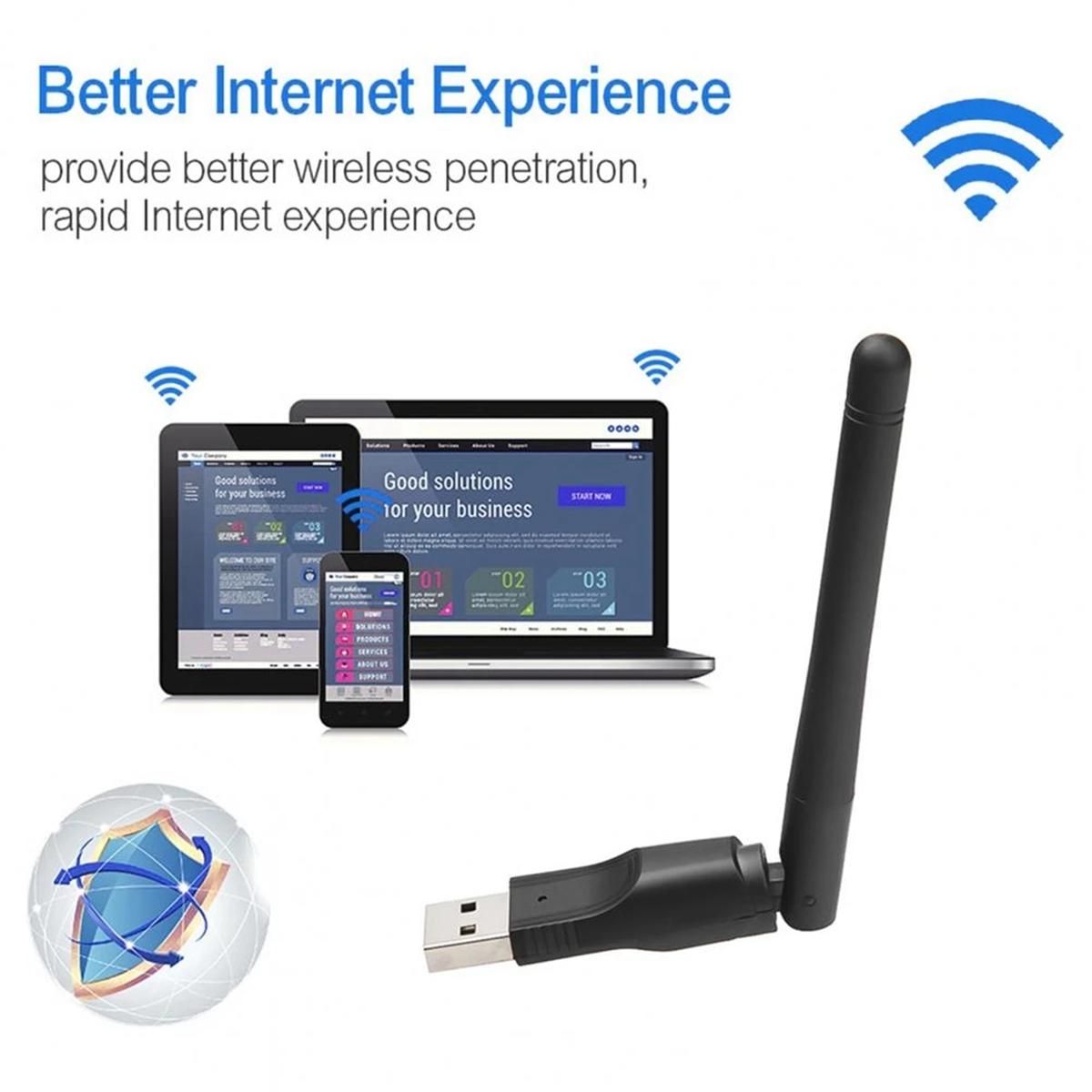 150Mbps 2.4G Ralink-RT8188 Wireless Network Card USB 2DBi WiFi