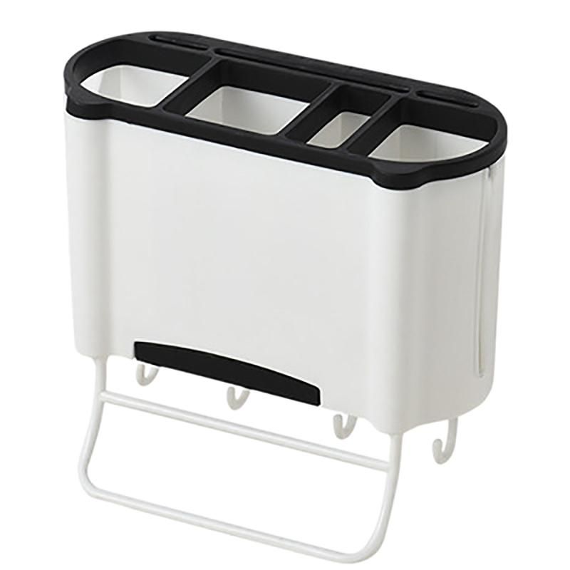Wall-Mounted Tableware Spoon Chopsticks Drain Storage Rack