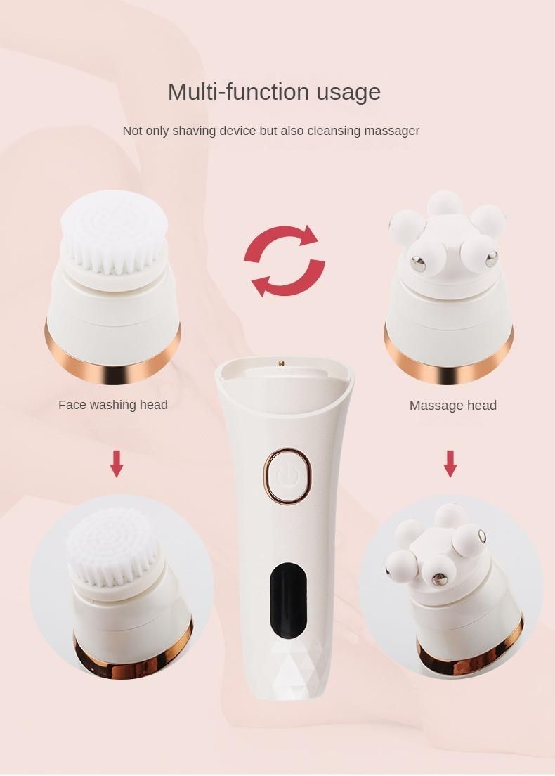 Women's Multifunctional Shaving Face Washer Electric Massager Beauty Three-in-One Beauty Instrument