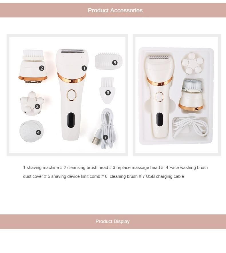 Women's Multifunctional Shaving Face Washer Electric Massager Beauty Three-in-One Beauty Instrument