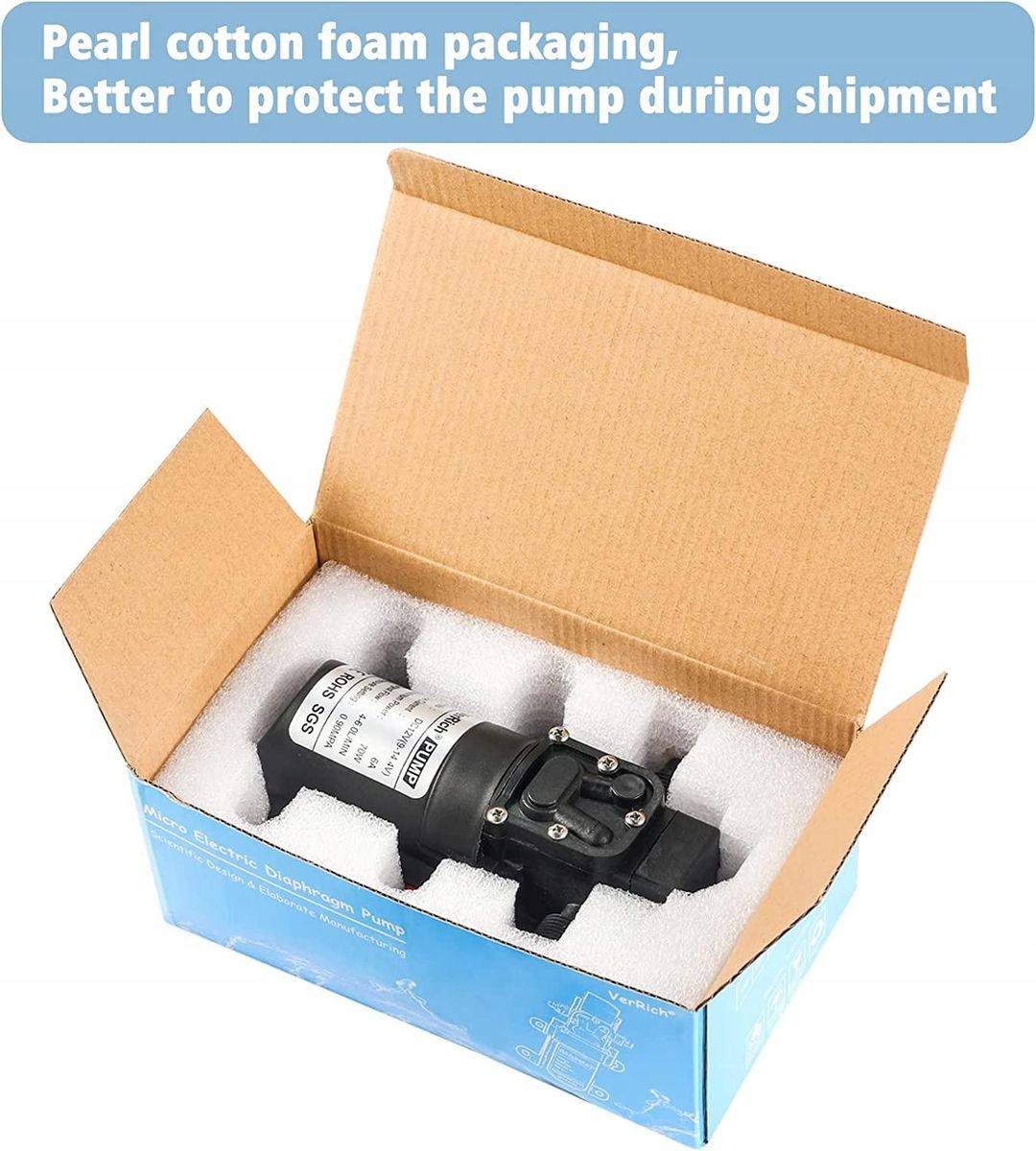 Diaphragm Pump 12V Water Pumps 70W Self Priming Sprayer Pump 6 L/Min 0.9MPA 131 PSI