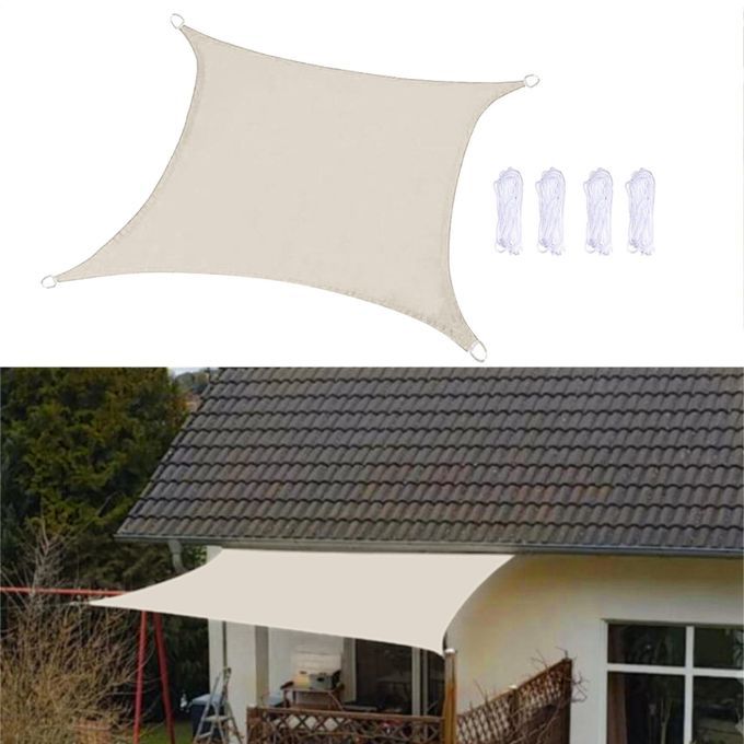 Outdoor Shade Sail Patio Suncreen Awning Garden Sun Canopy 98% White
