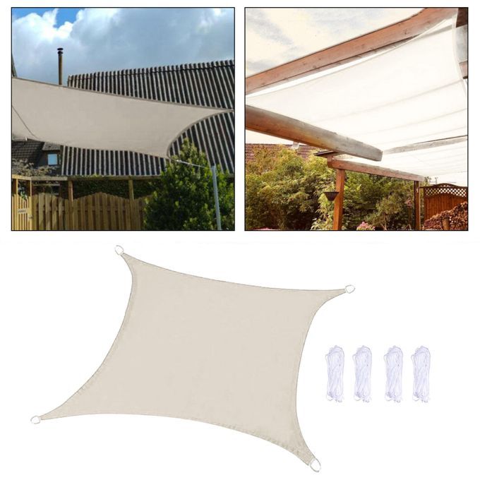 Outdoor Shade Sail Patio Suncreen Awning Garden Sun Canopy 98% White