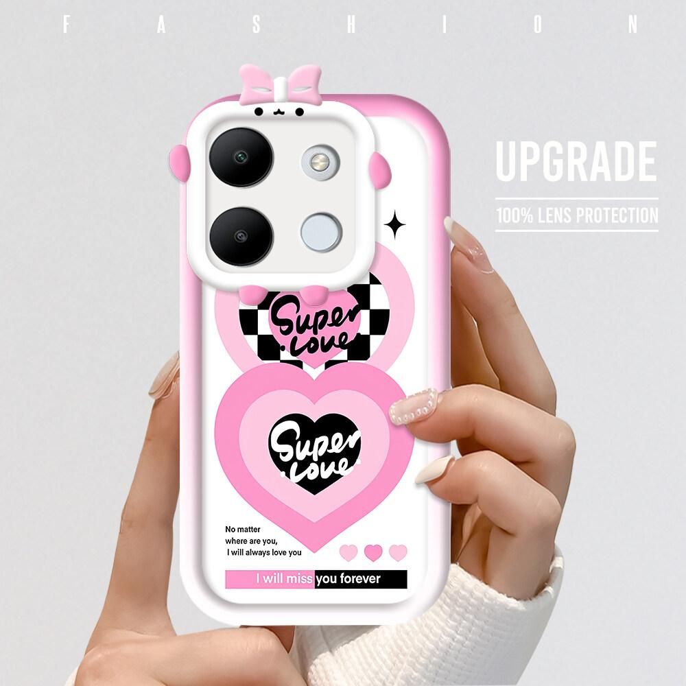 Tecno Pop 7 Pro Case Fashion Love Heart Soft Phone Cover