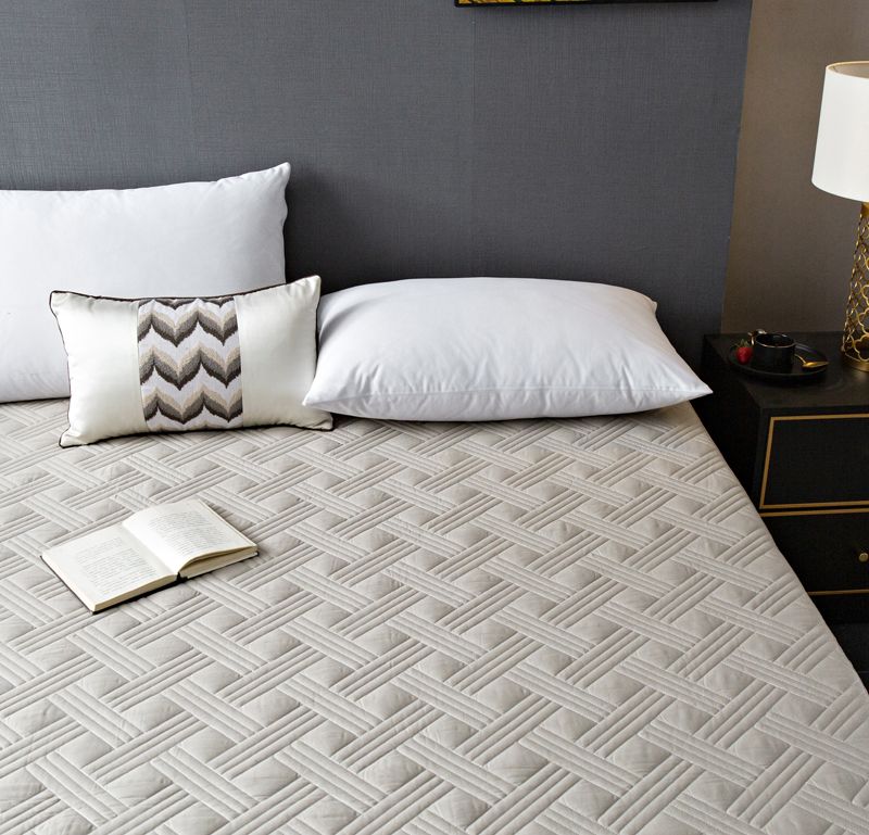 Quilted Fitted Mattress Protector/Cover Waterproof Grey