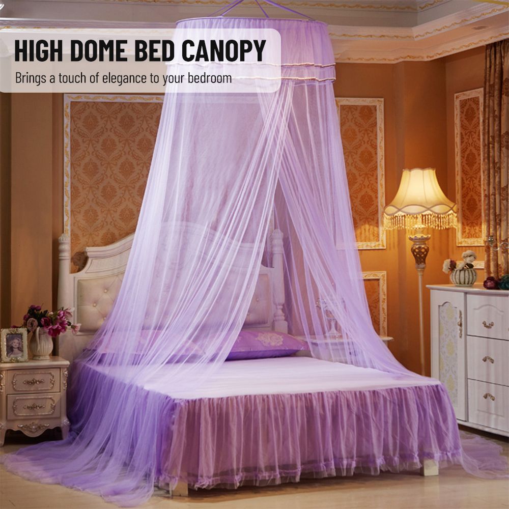 【Universal】Mosquito Net Dome Single Entrance Fine Mesh Purple