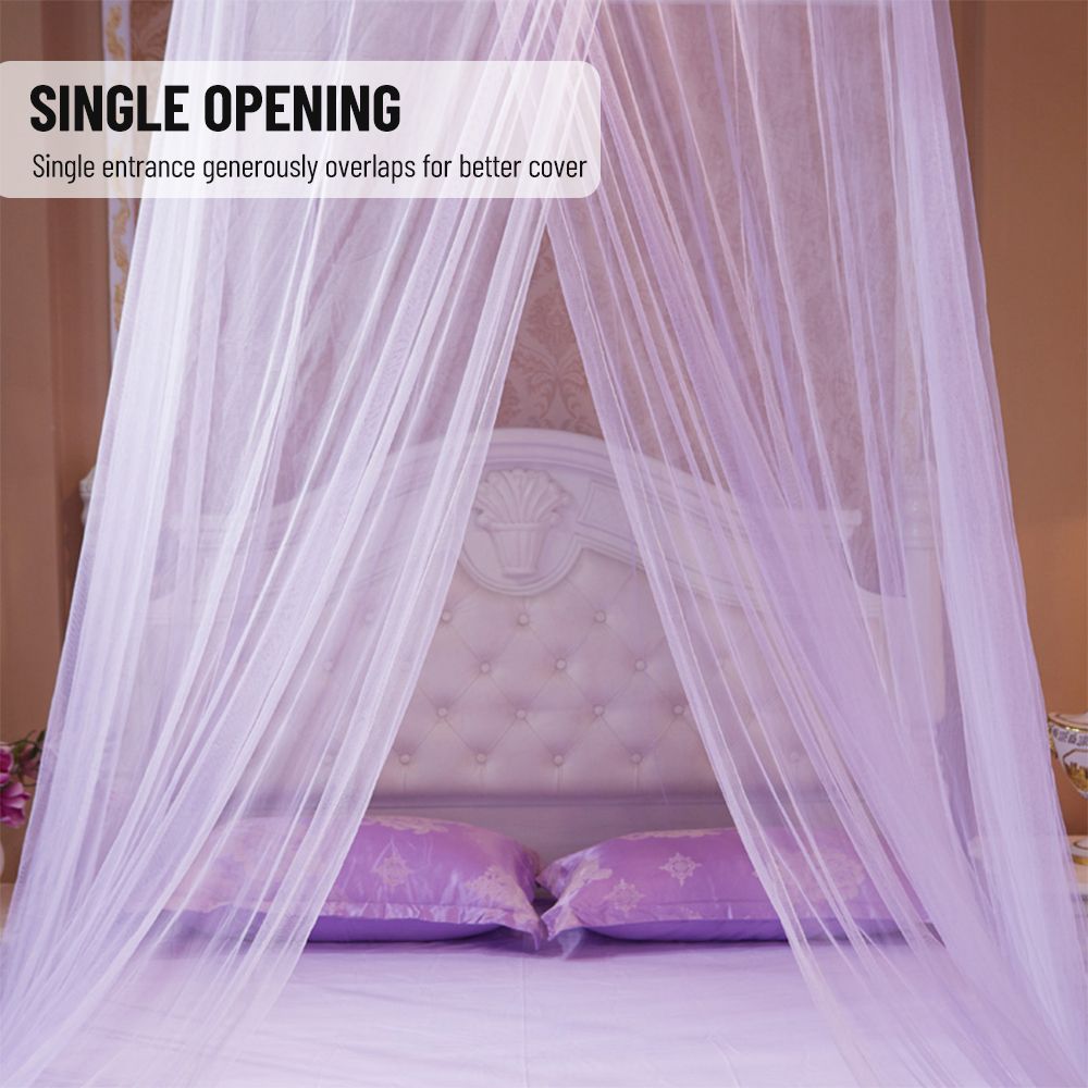 【Universal】Mosquito Net Dome Single Entrance Fine Mesh Purple