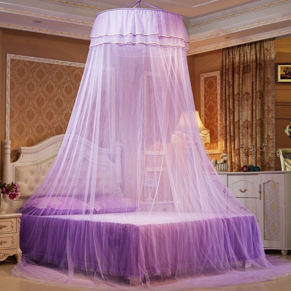 【Universal】Mosquito Net Dome Single Entrance Fine Mesh Purple