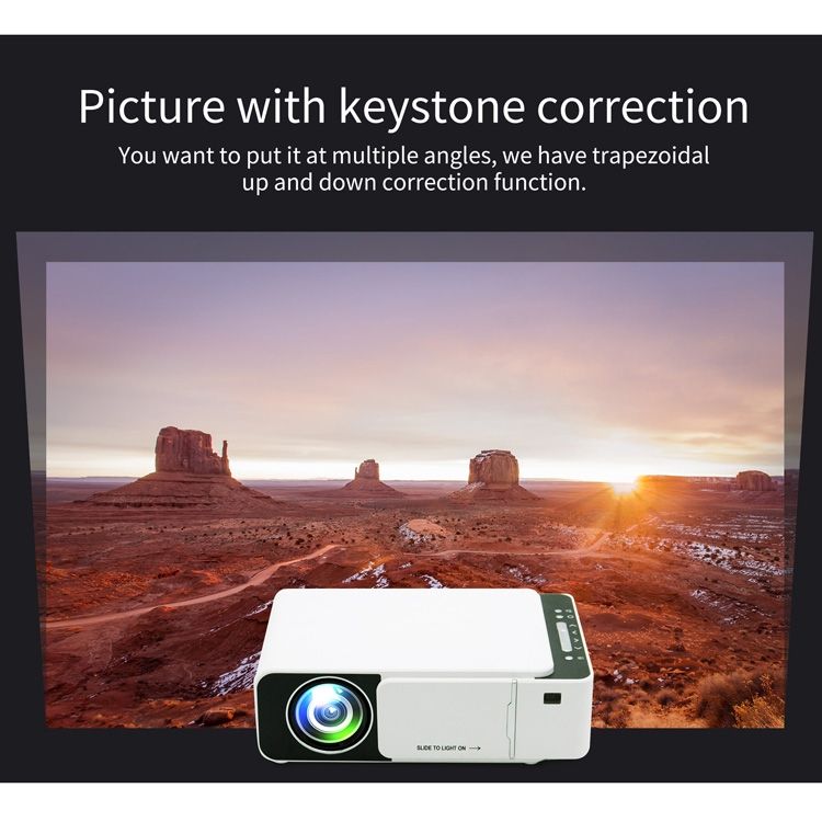 T5 100ANSI Lumens 800x400 Resolution 480P LED+LCD Technology Smart Projector Support HDMI / SD Card / 2 X USB / Audio 3.5mm Same Screen Version