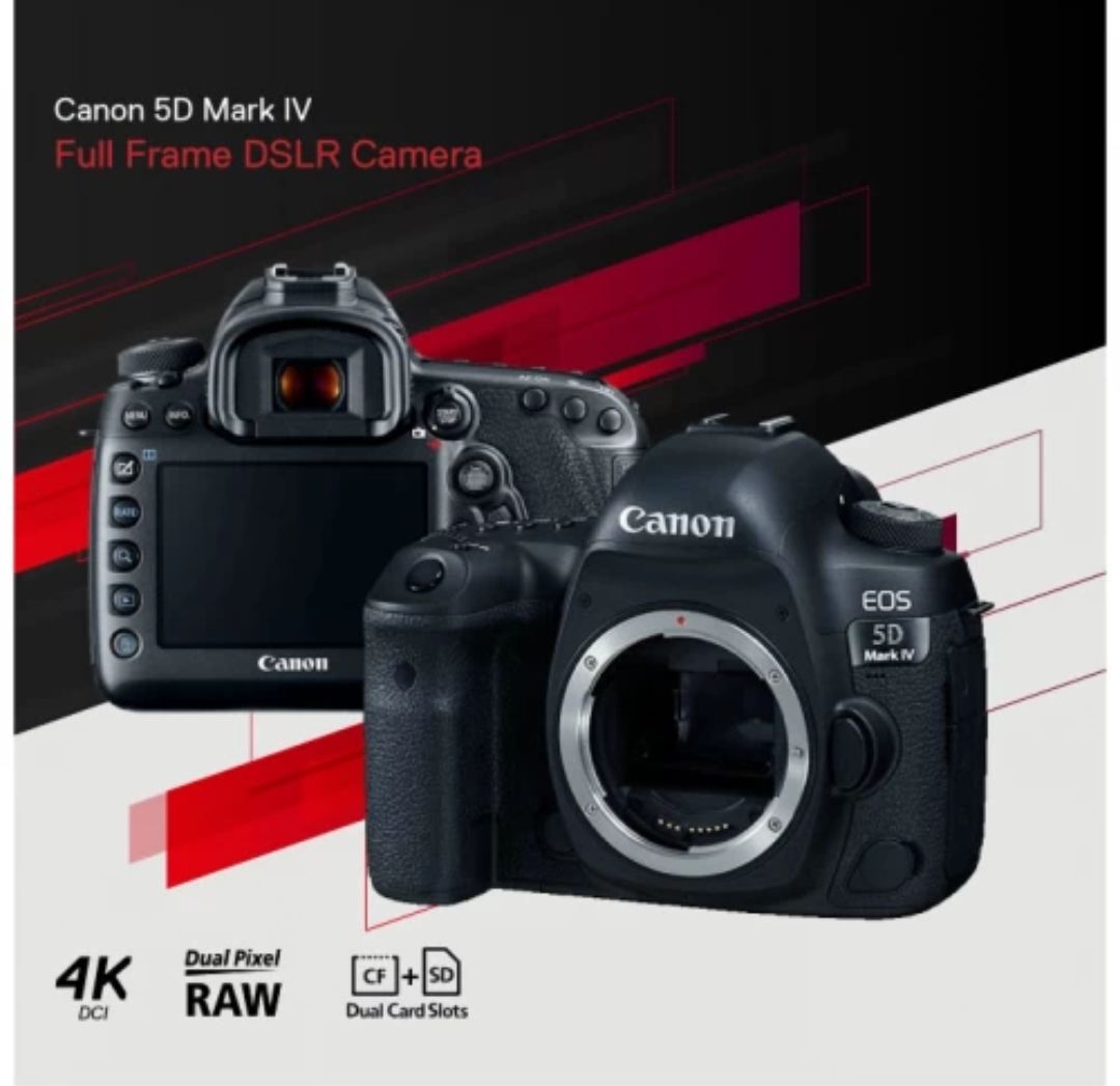 Canon EOS 5D Mark IV Digital SLR Camera (Body Only) GPS Wifi 4K Professional Camera With 2 Batteries