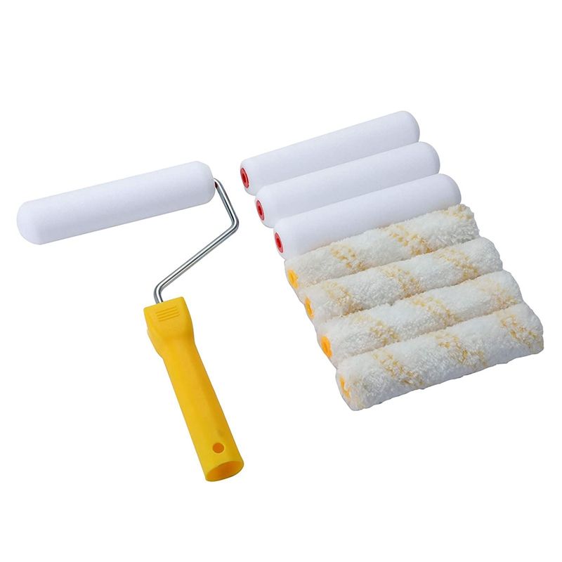9Pcs Paint Roller Tool Kit 6 Inch Foam Paint Roller Paint