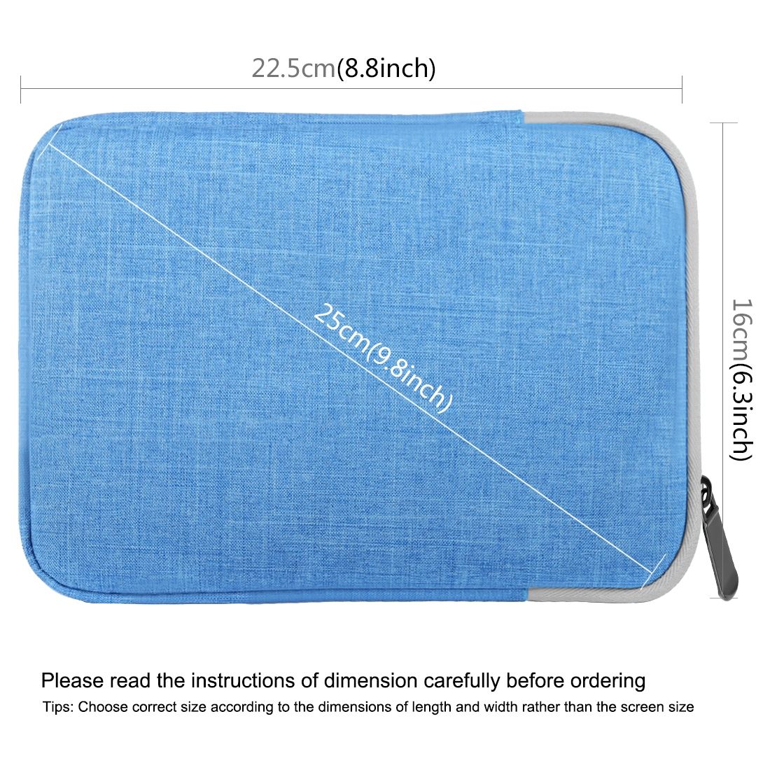 HAWEEL 7.9 Inch Sleeve Case Zipper Briefcase Carrying Bag(Blue)