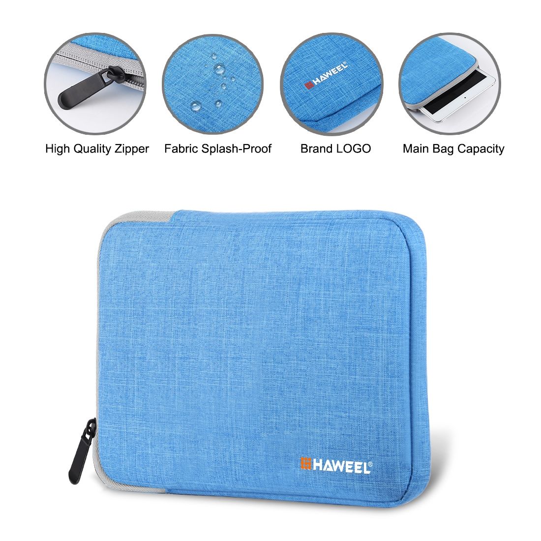 HAWEEL 7.9 Inch Sleeve Case Zipper Briefcase Carrying Bag(Blue)