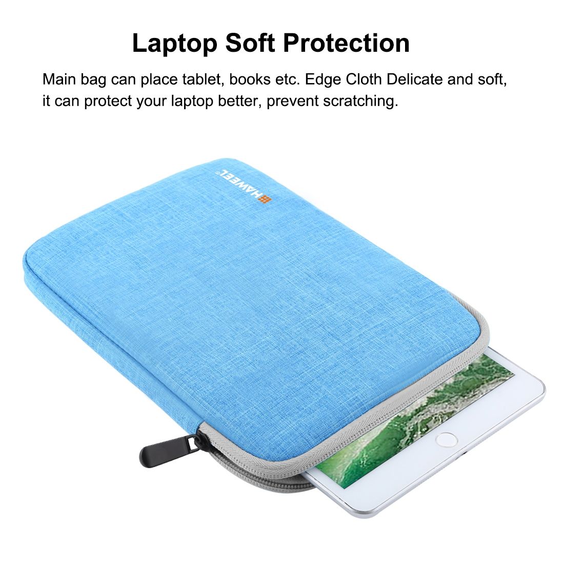 HAWEEL 7.9 Inch Sleeve Case Zipper Briefcase Carrying Bag(Blue)