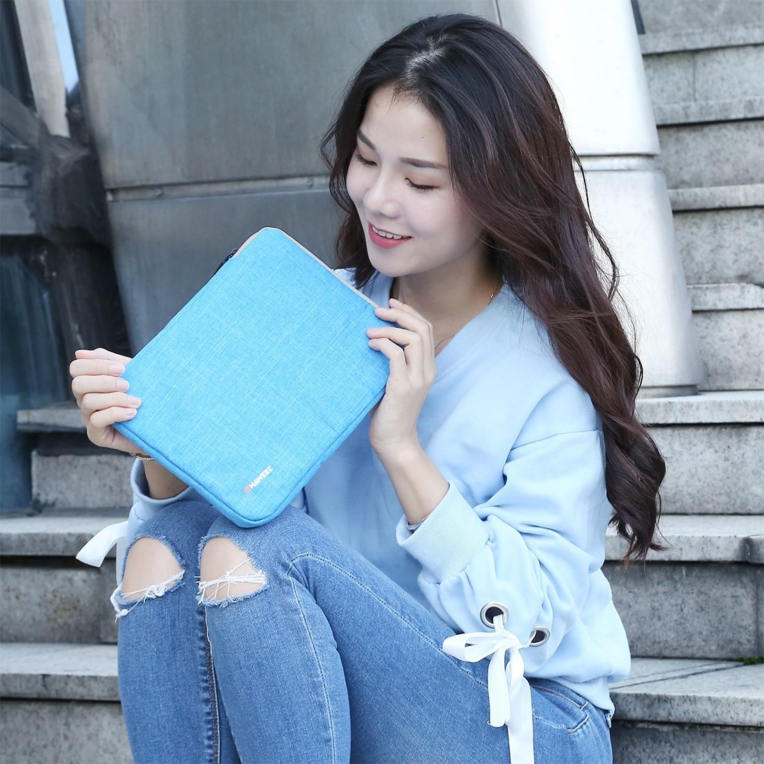 HAWEEL 7.9 Inch Sleeve Case Zipper Briefcase Carrying Bag(Blue)