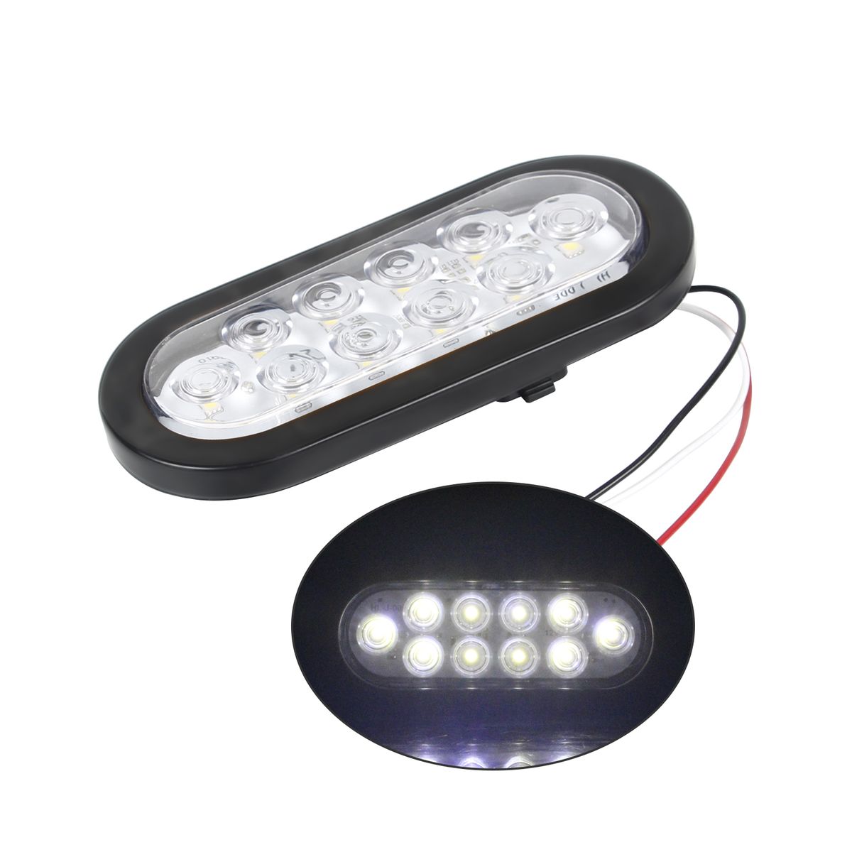 2PCS Oval Sealed LED Turn Signal And Parking Light Kit With