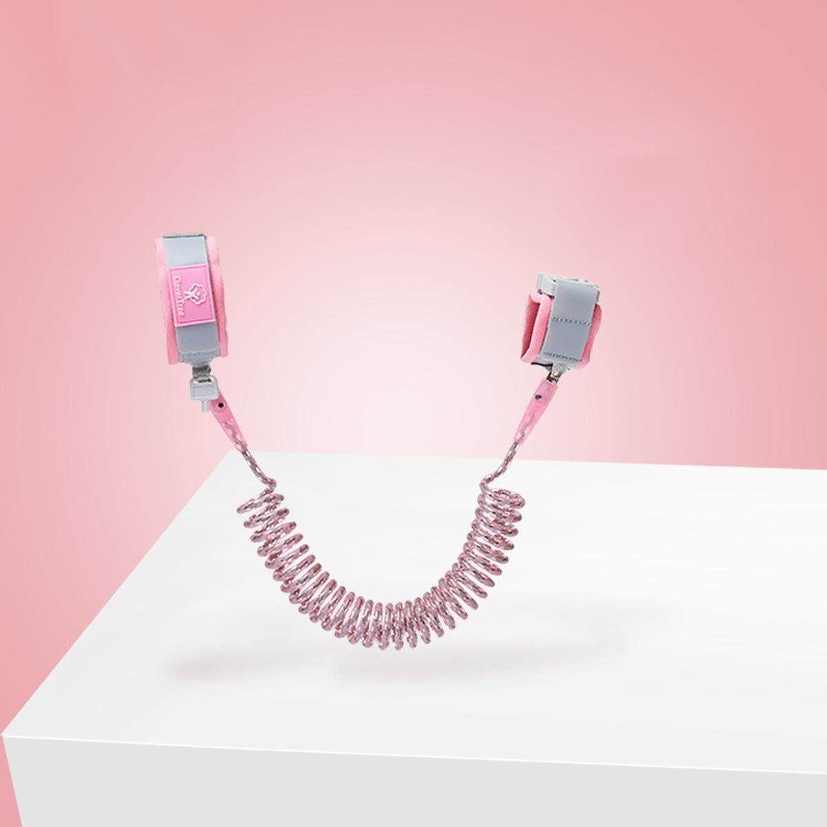 2M Kids Safety Anti-lost Wrist Link Band Bracelet Safety For Children Prevent Loss Traction Rope Pink Reflective 1.5m
