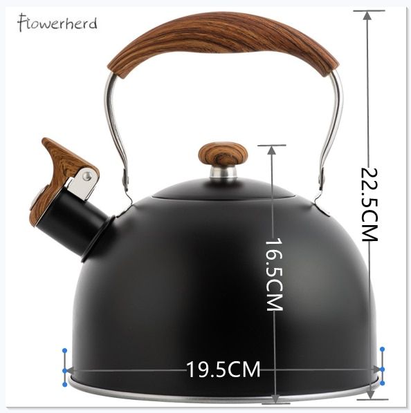 2.5L Whistling Tea Kettle Tea Pot Wood Scald Handle