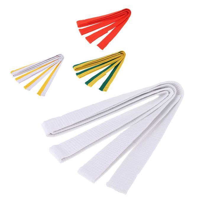 Prettyia Taekwondo Belt Karate Double Wrap Belt Pro Martial Arts White