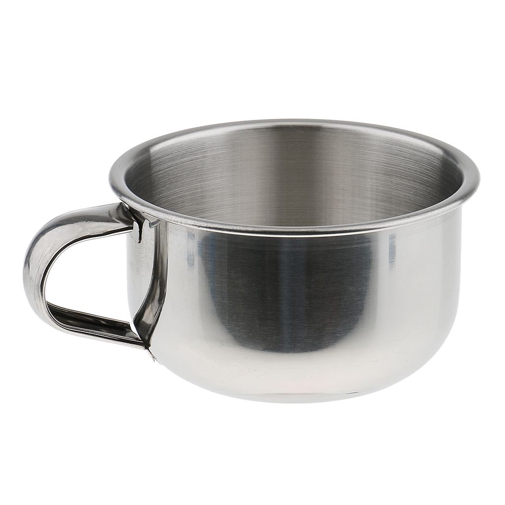 Men's Soft Bristle Brush W/ Steel Shaving Bowl Mug Shaving Grooming