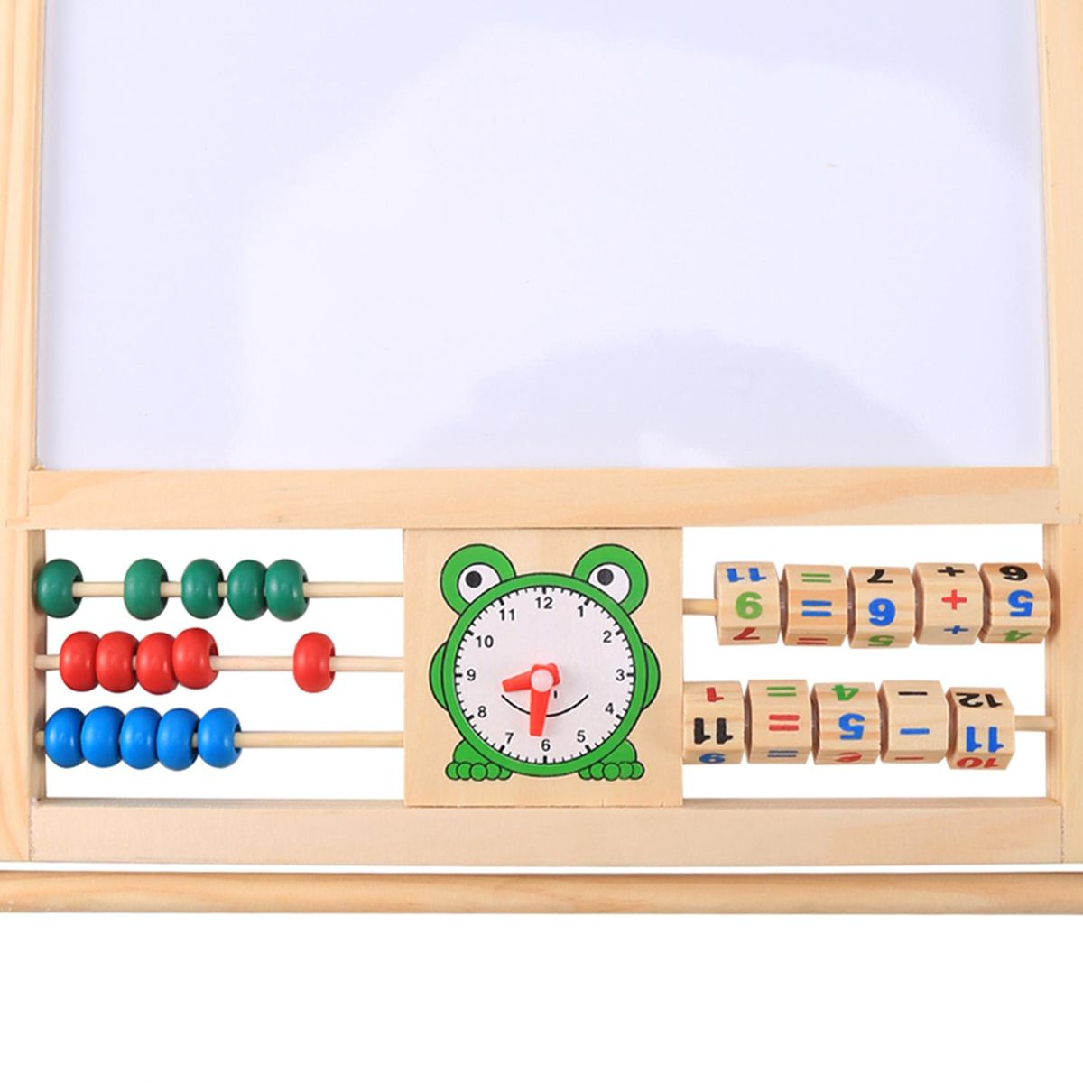 Children's Double Sided Easel Art Easel Chalk Chalkboard Magnetic Writing Board with Number Stickers and Tangram