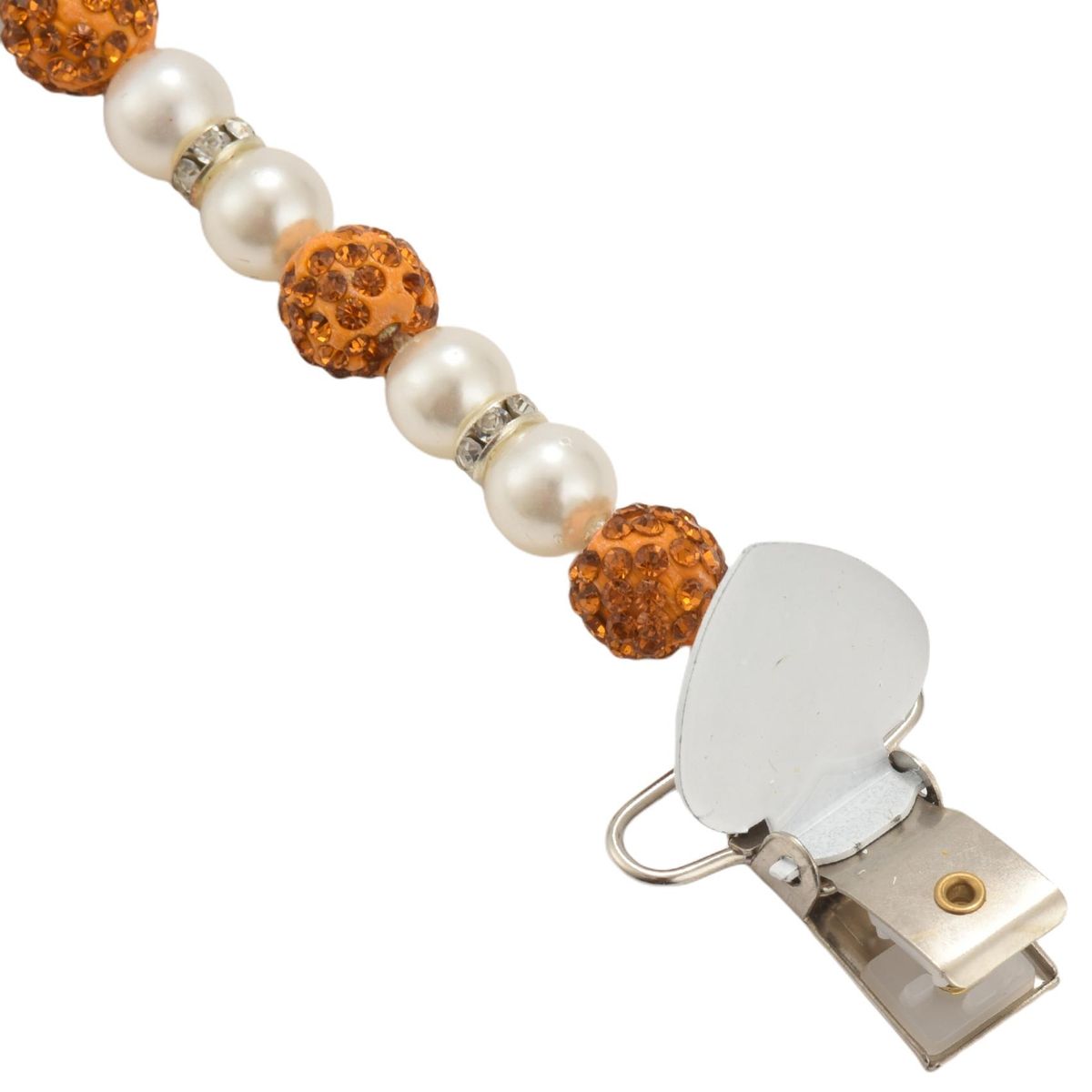 Baby Pacifier Clip Boy Girl Crystal Plastic Beaded Pacifier Holder Clip Nipple Teether Dummy Strap Chain Soother Chain Toys Yellow