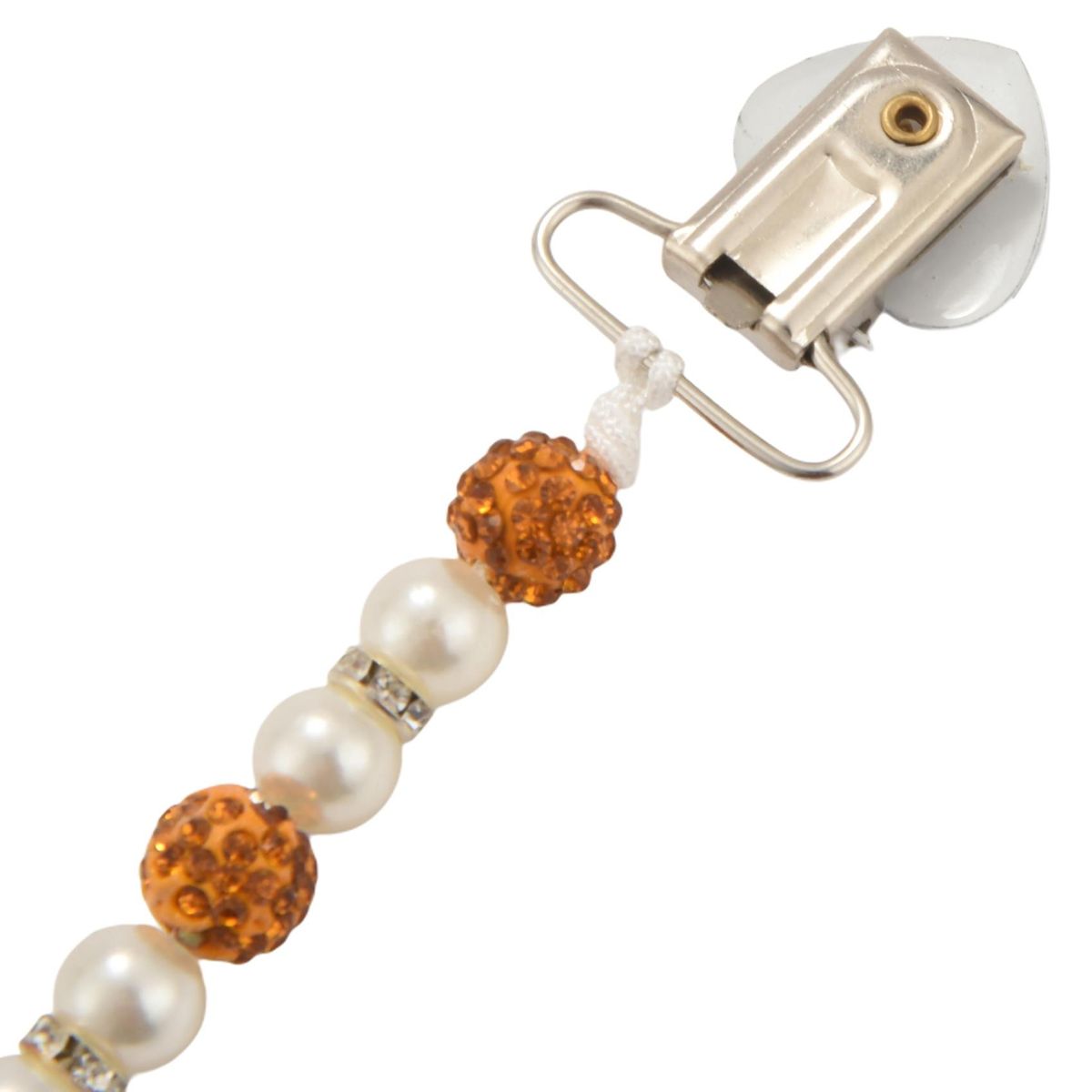 Baby Pacifier Clip Boy Girl Crystal Plastic Beaded Pacifier Holder Clip Nipple Teether Dummy Strap Chain Soother Chain Toys Yellow