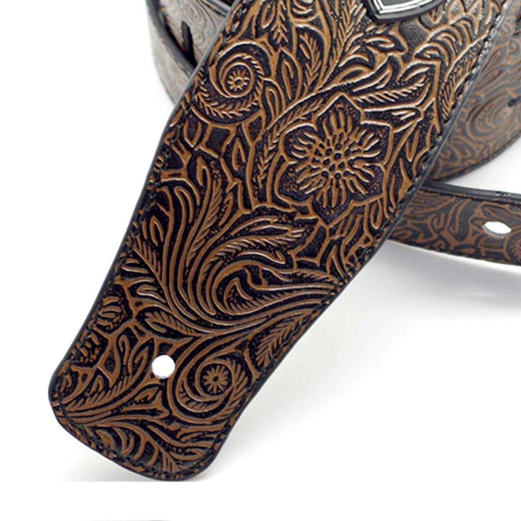 Durable PU Leather Strap Belt Brown For Guitar Bass Musical Brown