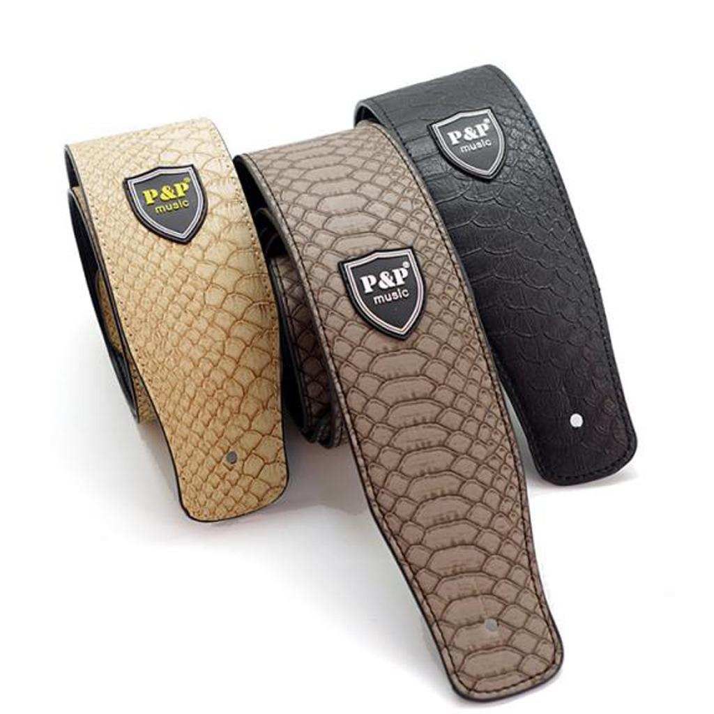 Durable PU Leather Strap Belt Brown For Guitar Bass Musical Brown