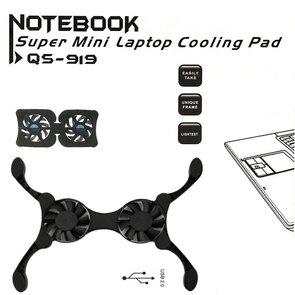 1 Pc Usb Double Fans Port Mini Portable Ocus Notebook 14