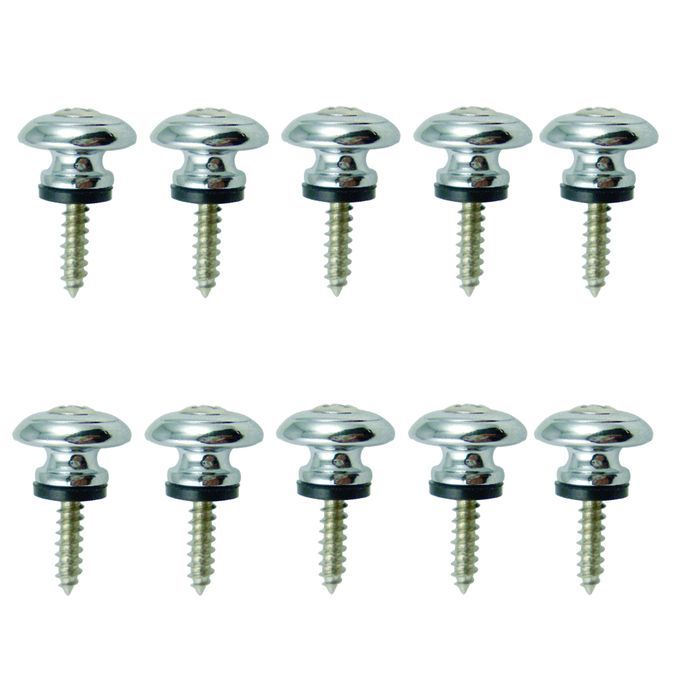 10x Strap Lock Button For Acoustic Electric Bass Guitar Ukulele Silver