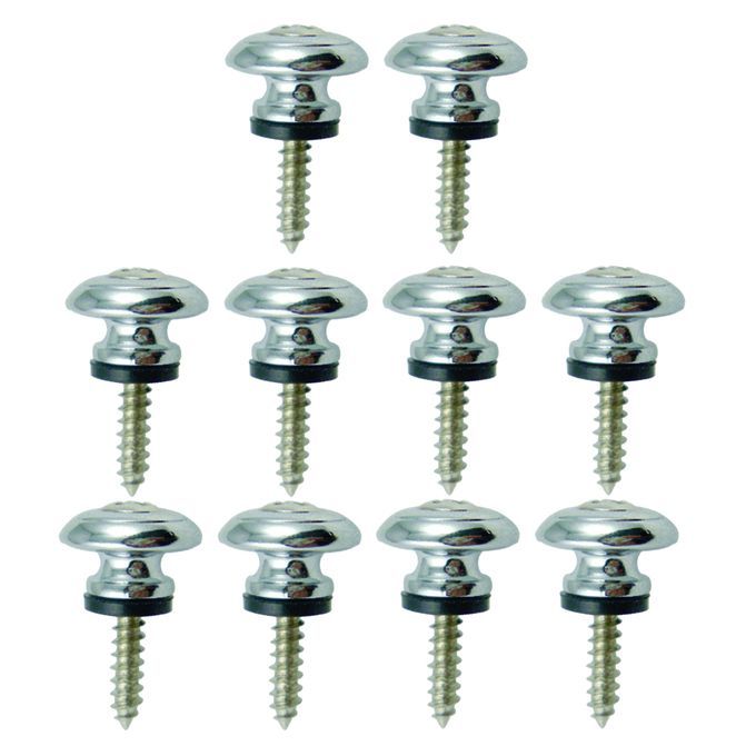 10x Strap Lock Button For Acoustic Electric Bass Guitar Ukulele Silver