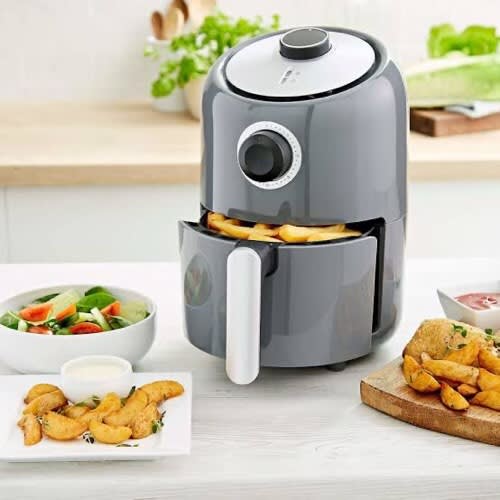 Compact Air Fryer With 30 Minute Timer - 1000W - 1.6L - Grey
