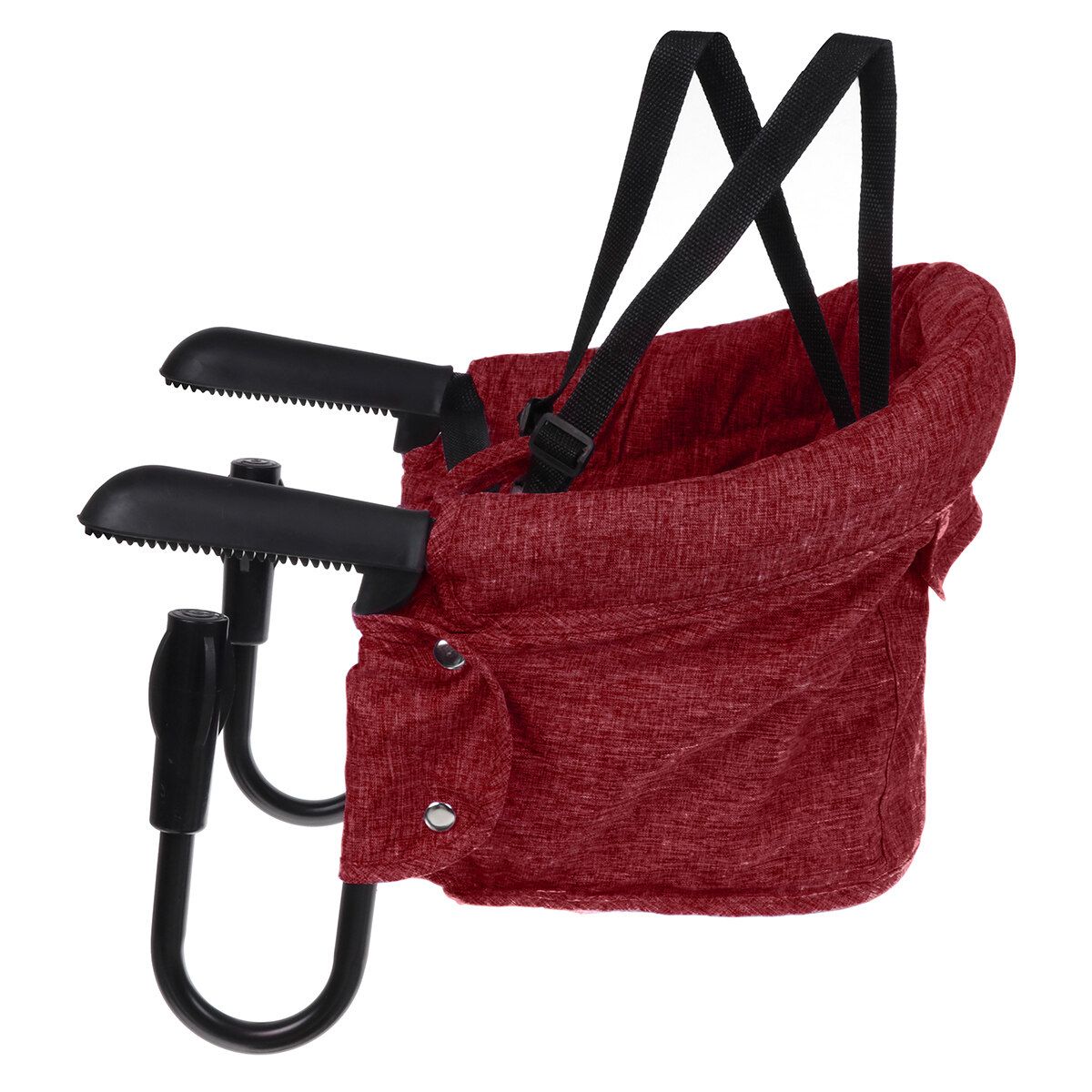 Portable Baby Highchair Foldable Feeding Chair Seat Booster Safety Belt Dinning Table Hook-on Chair Harness Lunch Cushion Red