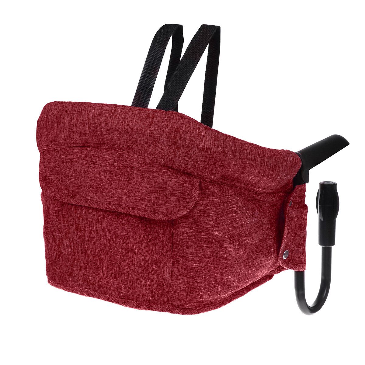 Portable Baby Highchair Foldable Feeding Chair Seat Booster Safety Belt Dinning Table Hook-on Chair Harness Lunch Cushion Red