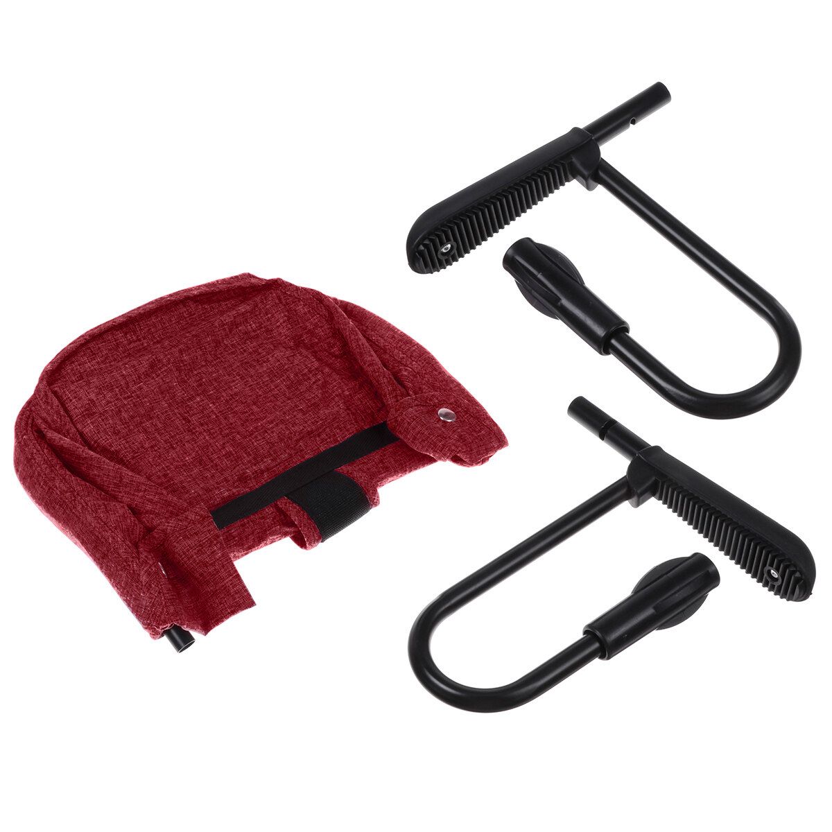 Portable Baby Highchair Foldable Feeding Chair Seat Booster Safety Belt Dinning Table Hook-on Chair Harness Lunch Cushion Red
