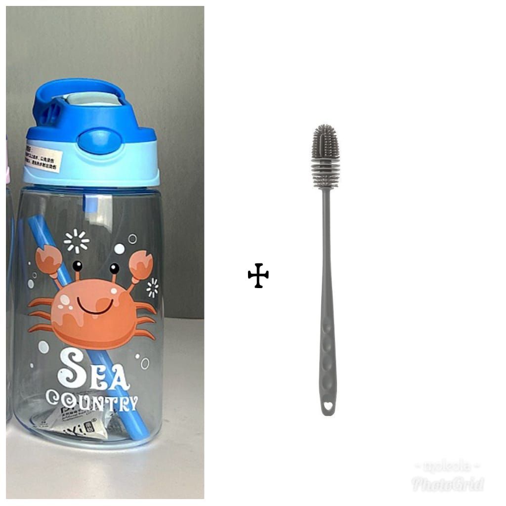 Cute Toddler Water Bottle With Silicone Brush