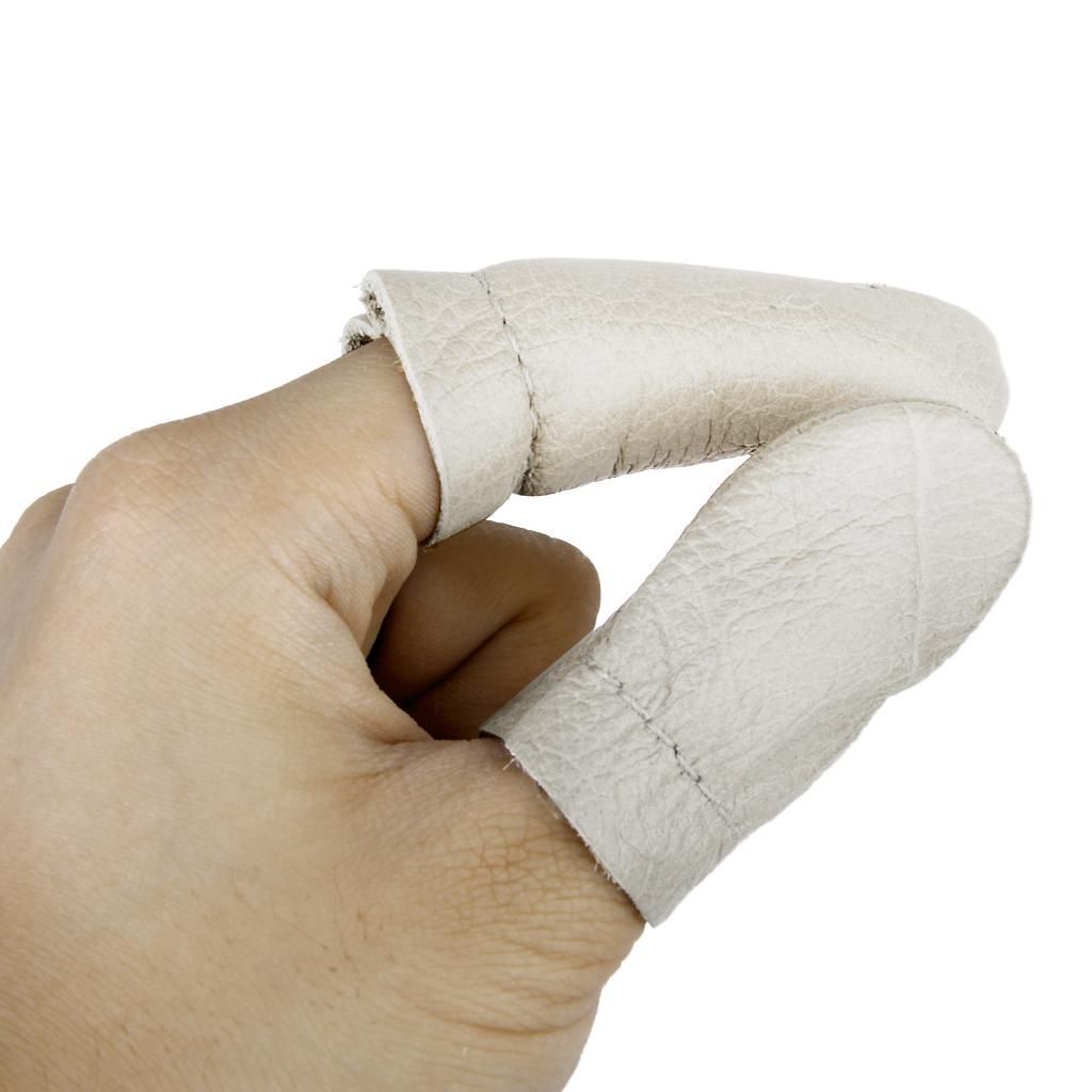 2 Pairs Leather Thumb&Finger Protectors Guards Hand Pin Felting
